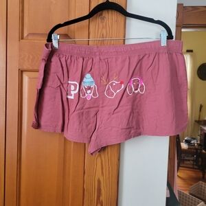 Victoria's Secret PINK Mauve Dusty Rose Pink Dog Print Lounge Shorts XXL